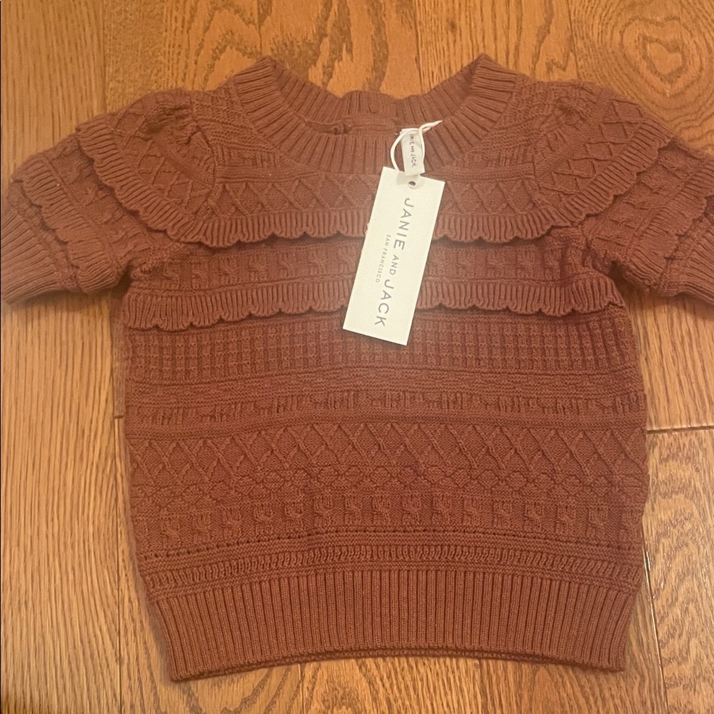 Janie and Jack girls Textured Knit Sweater in Rich Brown